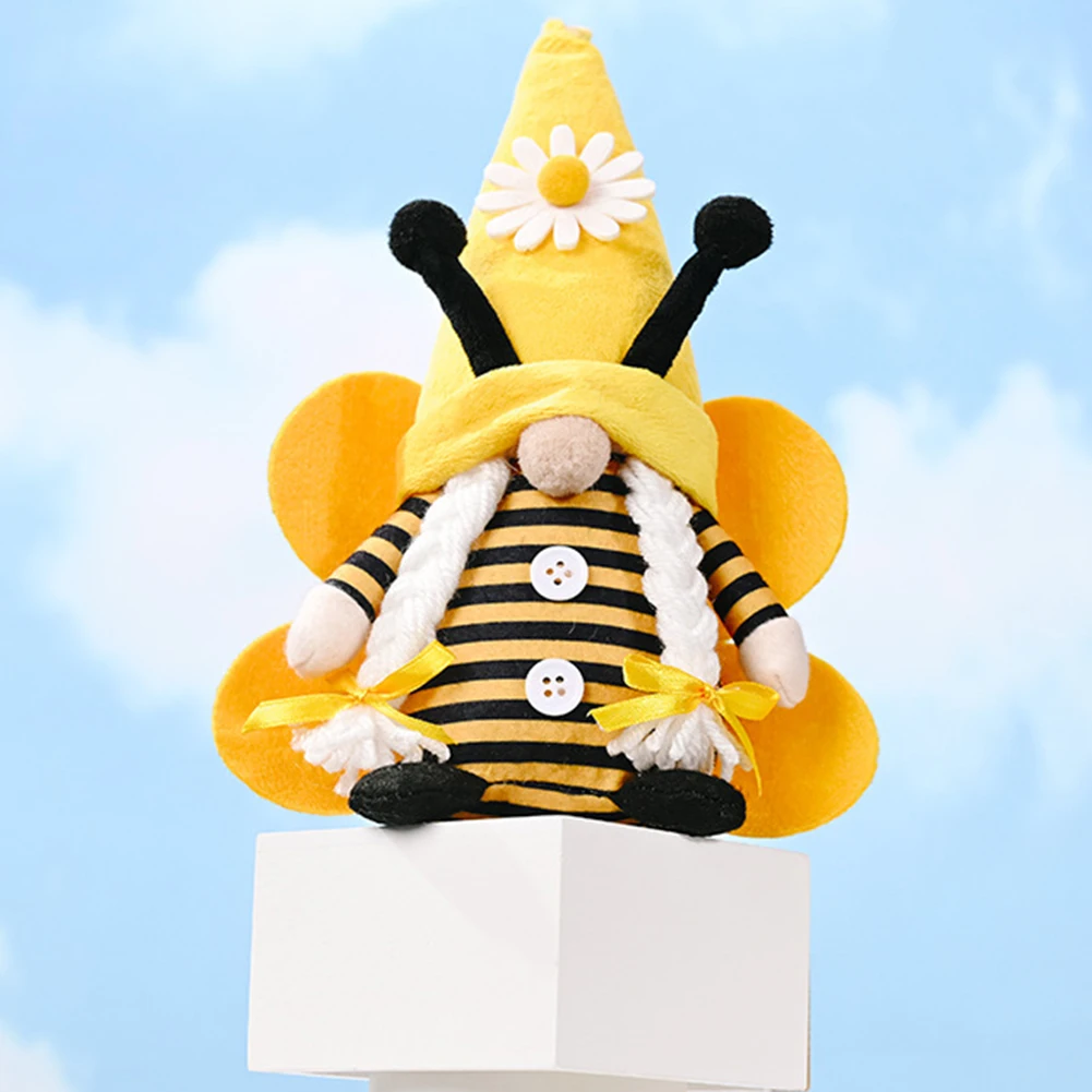 

Cute Bumble Bee Day Faceless Rudolph Doll Striped Gnome Dwarf Toy Costume Props Dolls Pendant for Children Gift Accessories
