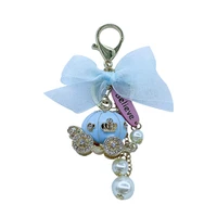korean style fashion new pearl bowknot pumpkin car keychain pendant girl bag ornament gift wholesale
