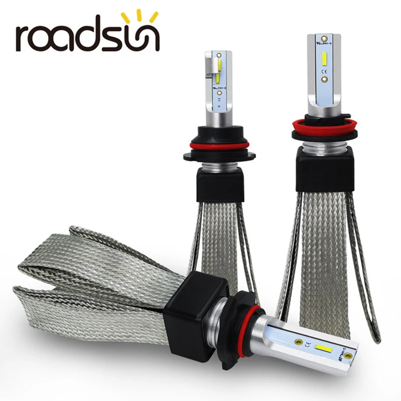 Светодиодные Автомобильные фары roadsun H4 H7 H11 H1 H3 880 9005 9006 9007 H13 HB3 HB4 светодиодный