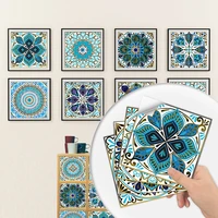 10pcs pvc color mandala style crystal waterproof tile cabinet wallpaper for kitchen bathroom furniture renovation wall sticker