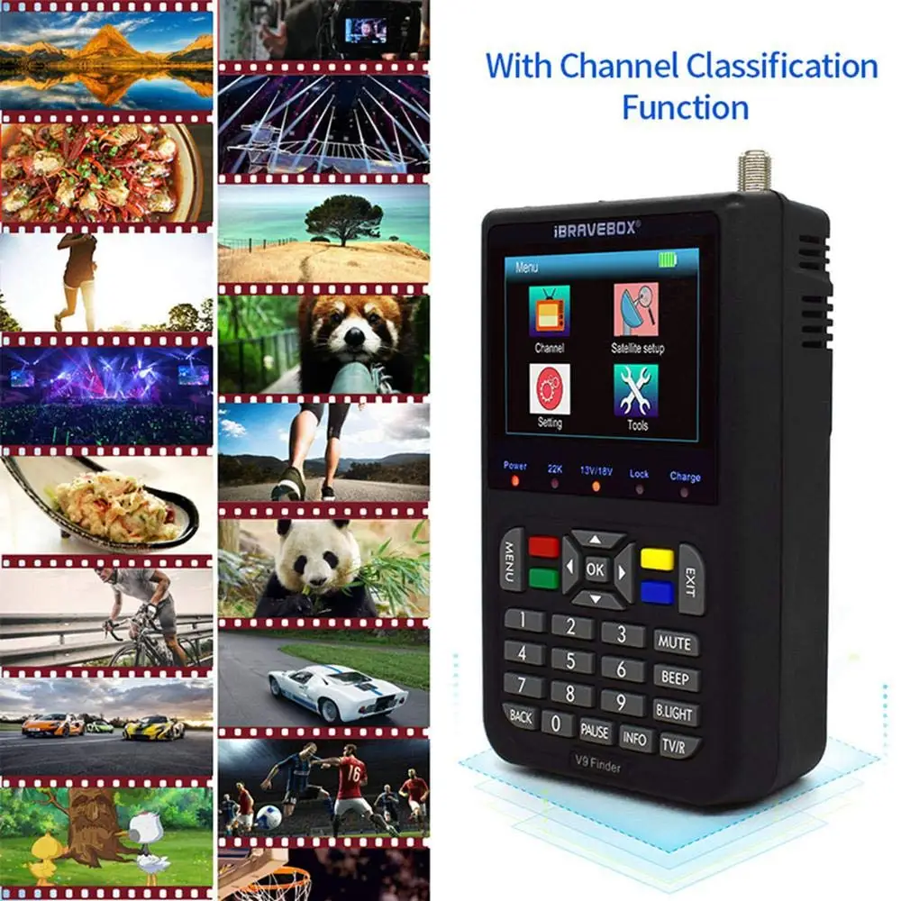 Black V8 finder upgrade V9 Finder спутниковый Finder DVB-S/S2 HD FTA MPEG-4 высокой четкости с 3,5 дюймовым ЖК-дисплеем - Цвет: Black