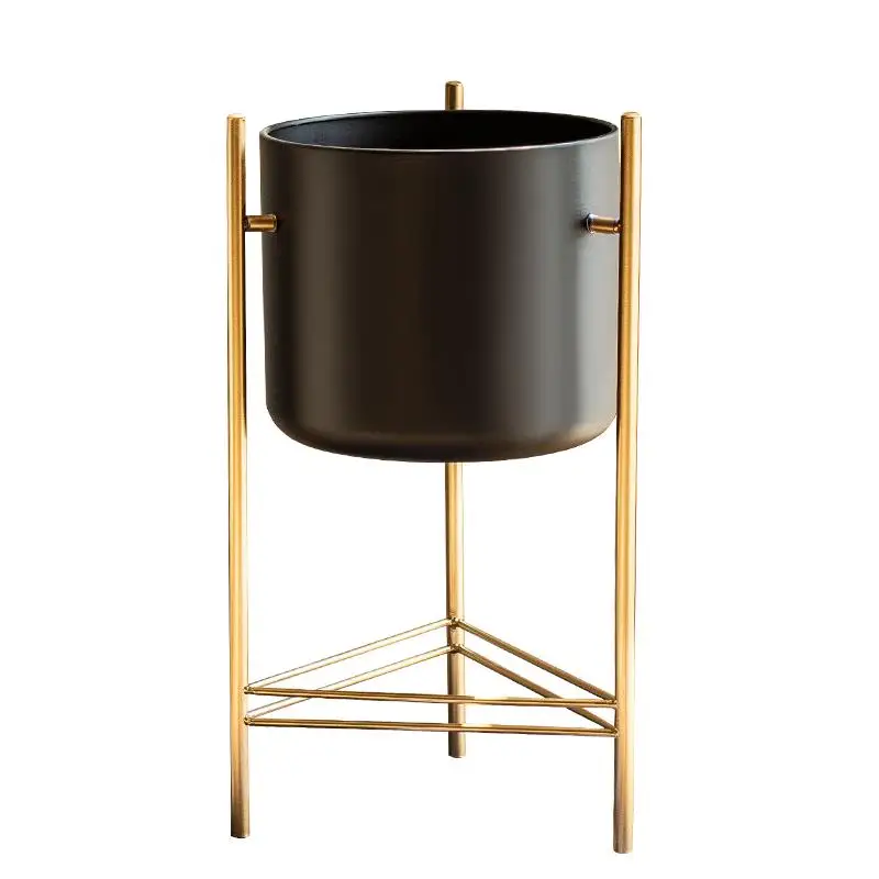 

Creative iron flower stand nordic flower pot balcony living room interior floor simple home decoration