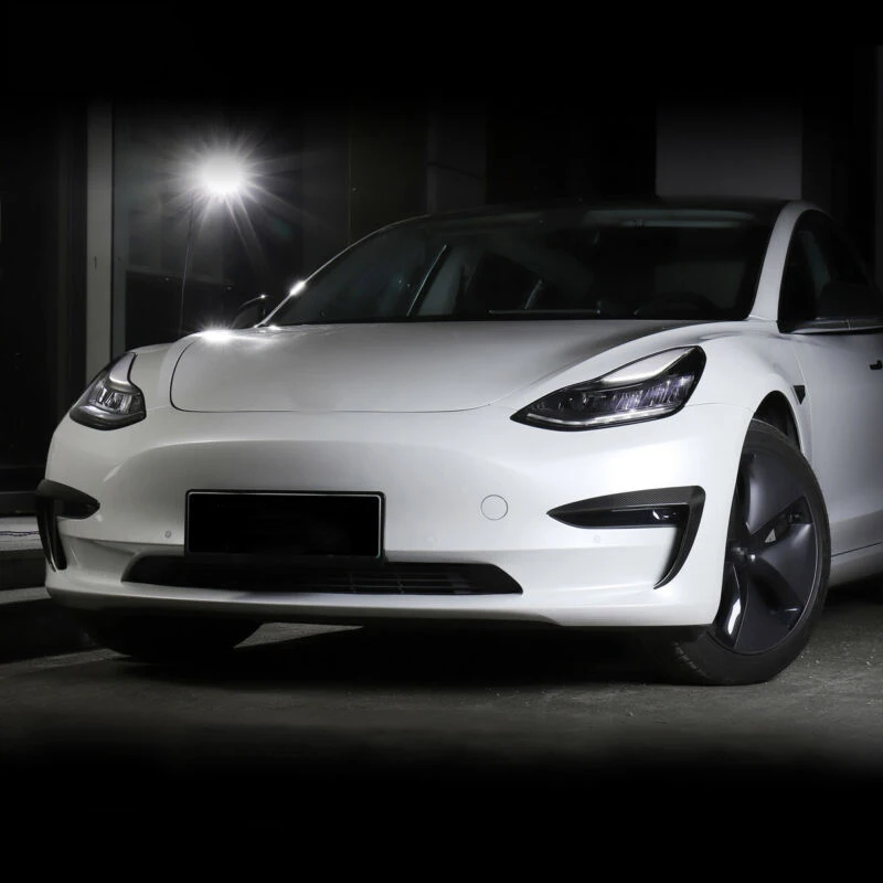 Для Tesla модель 3 из углеродного волокна черный БАМПЕР фара противотуманная фара защитная рамка