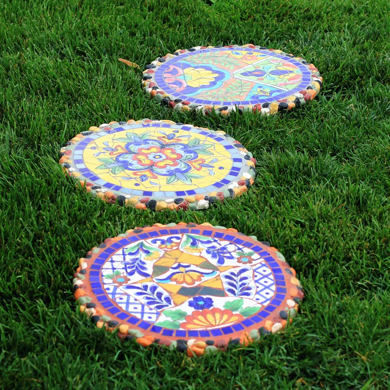 

zq American Courtyard Ceramic Pedal Stone Garden Stone Outdoor Garden Decorations Ornaments