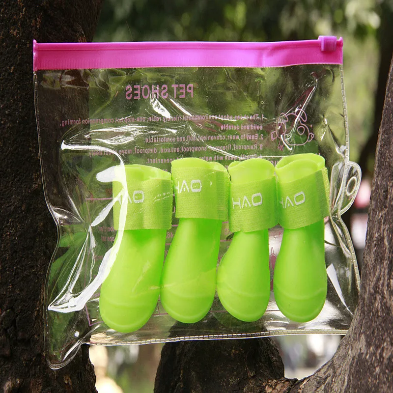 Резиновые ботинки для собак 4 шт./компл. резиновые Нескользящие кошек и