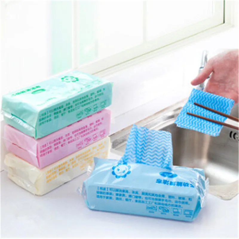 New Useful 80pcs Washing Dish Towel Environmental Disposable Magic Kitchen Cleaning Cloth Non-stick Oil Wiping Rags Bag | Дом и сад