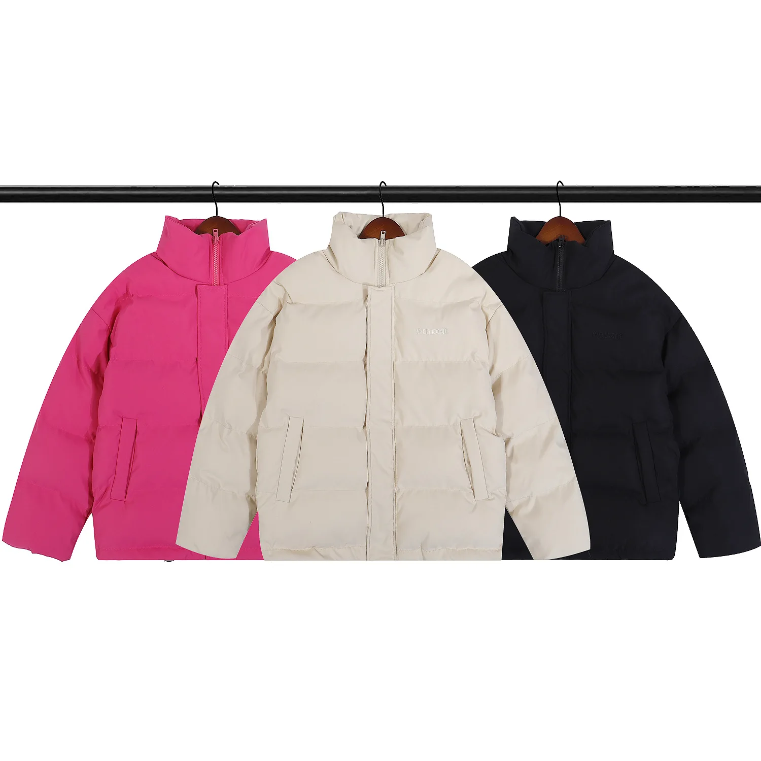 

2021s High Street WE11DONE Down Jacket Men's Winter Jacket Warm Coat Zipper Women's Winter Jacket Men Clothing