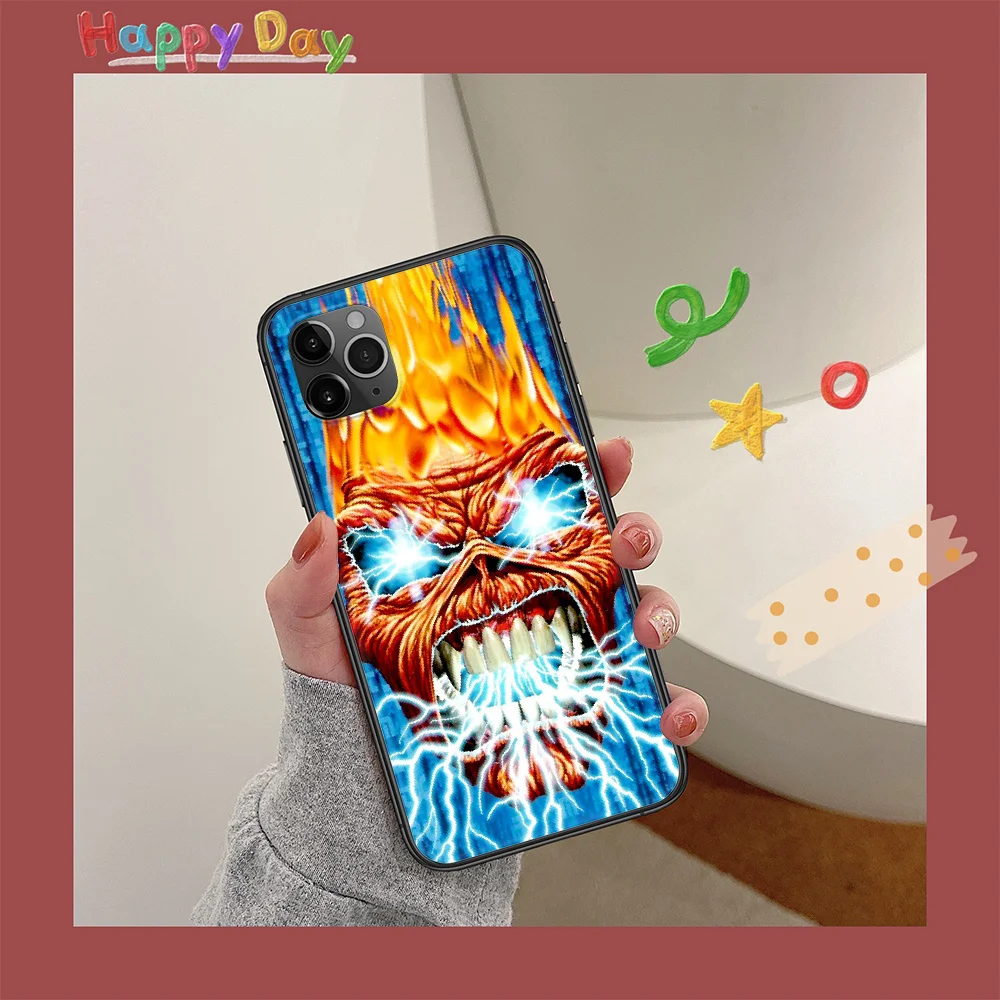 

Iron Maide Phone Case For Iphone 11 12 Mini PRO XR X XS MAX 6 6s 7 8 Plus 4 5 5s SE 2020 black Coque 3D Bumper Fashion Hoesjes