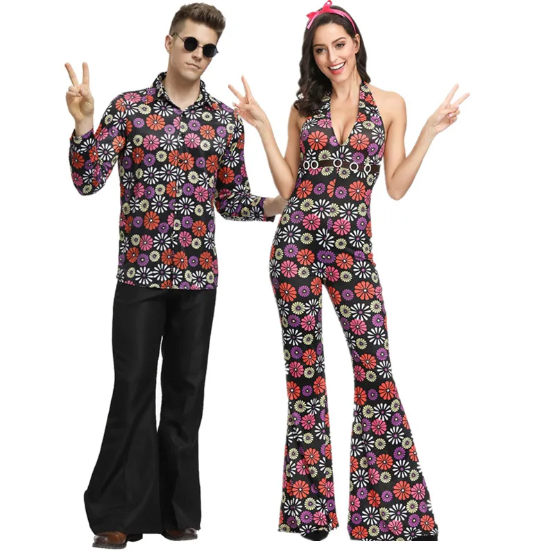 Женские и мужские Костюм хиппи ролевая игра забавные костюм нарядное платье на