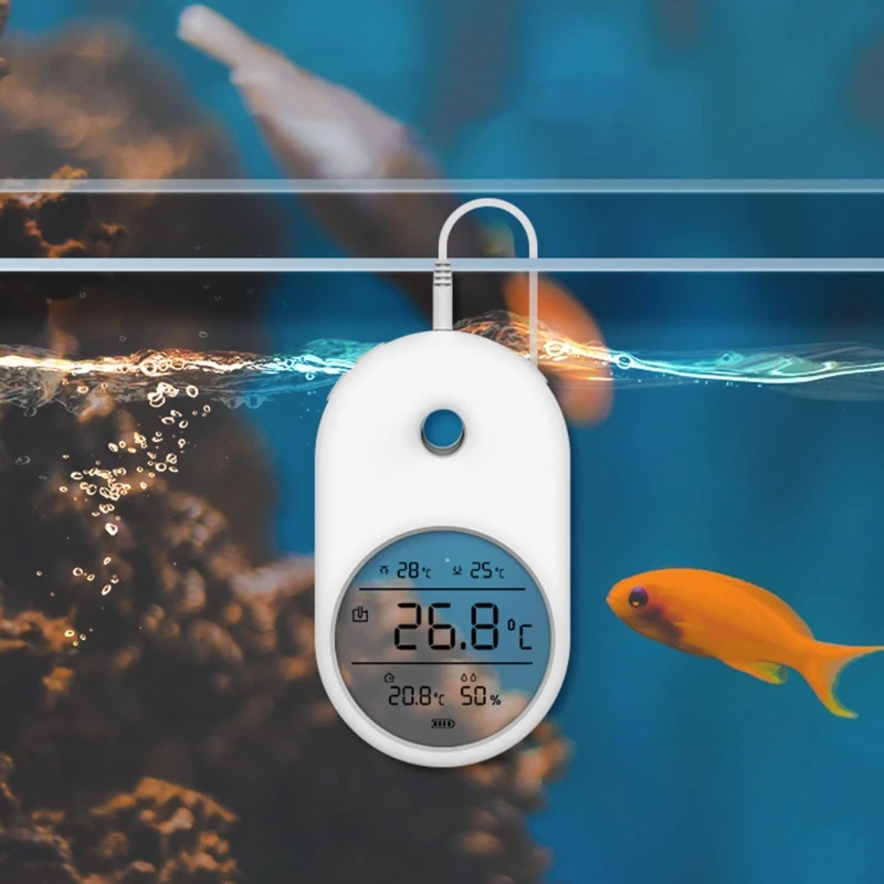 

3 in1 Fish Tank Aquarium Water Thermometer Hygrometer Temperature Measuring Tool Dropshipping