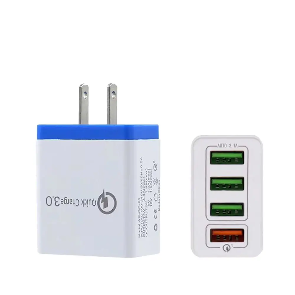 B 4 порта Быстрая быстрая зарядка QC 3,0 USB концентратор настенное зарядное устройство адаптер питания ЕС/США электрическая розетка зарядное устройство для телефона s#829 - Цвет: B