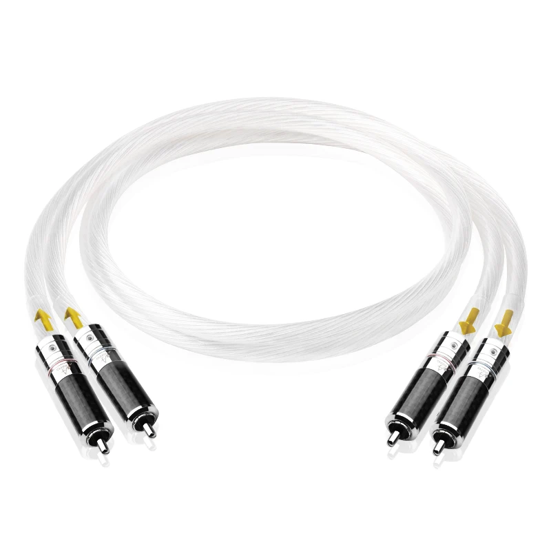 Кабель Hi-Fi 2RCA высококачественный посеребренный аудиокабель RCA штекер-штекер с