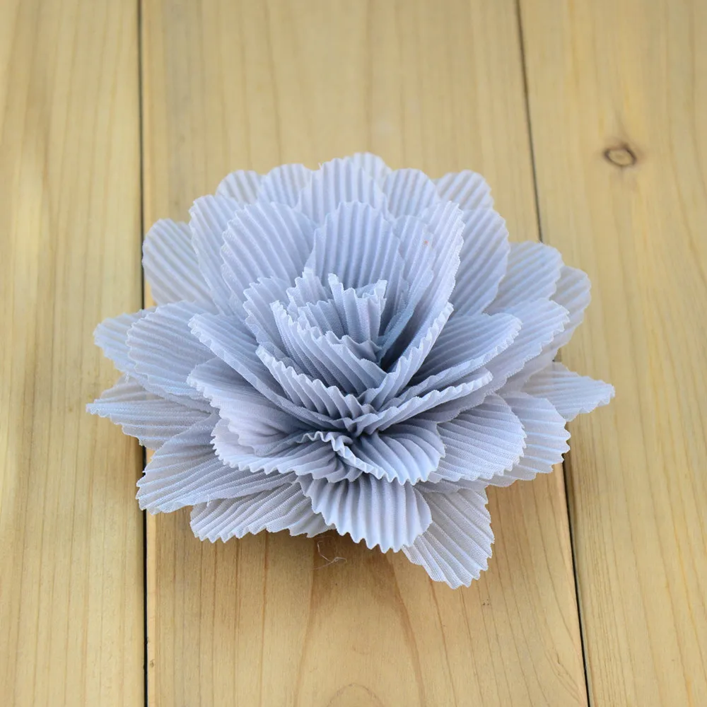 Лидер продаж 40 шт./лот 10 см шифоновая цветочная ткань розы для волос цветы повязки