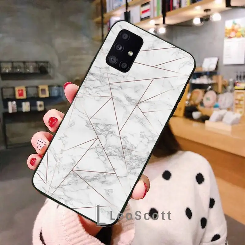 

Marble PlaidSmooth luxury Phone Case For Samsung A32 A51 A52 A71 A50 A12 A21S S10 S20 S21 Plus Fe Ultra