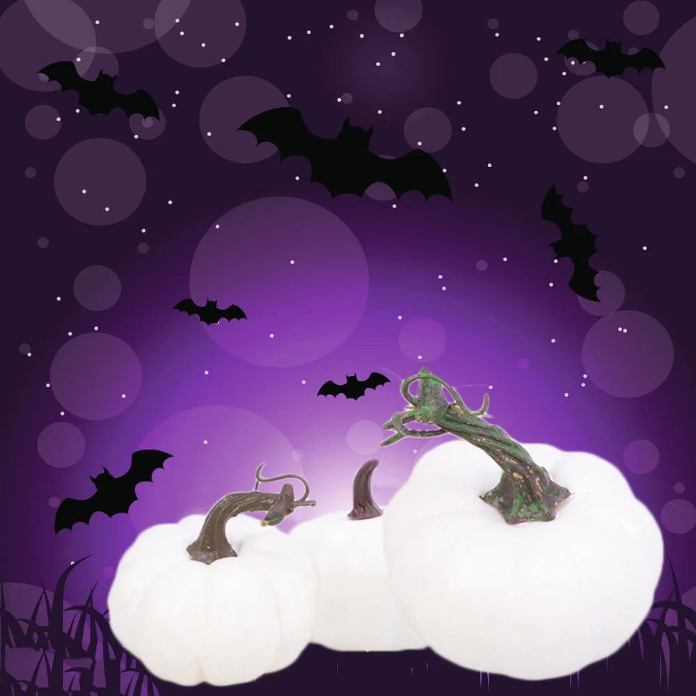 

12pcs DIY Graffiti Pumpkin Props Artificial Pumpkin Party Supplies (White)