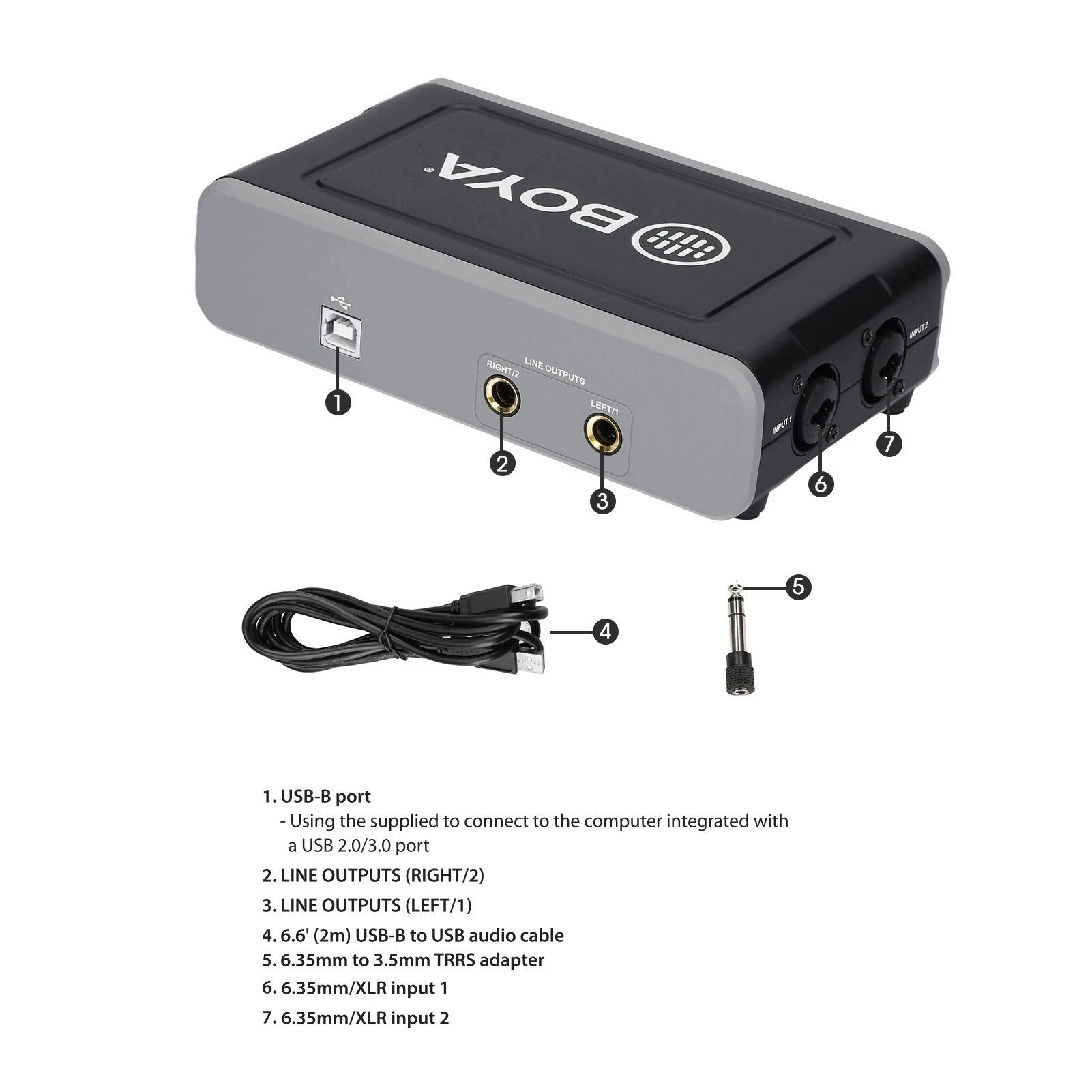 BOYA BY AM1 двухканальный аудиомикшер USB 6 35 мм/XLR комбинированные входы мм наушники 48 В