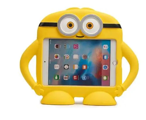 Силиконовый мультяшный EVA чехол для iPad 9,7 Pro 9,7 Air 2 A1822 A1823 для планшета, детский противоударный чехол-подставка+ ручка - Цвет: Цвет: желтый