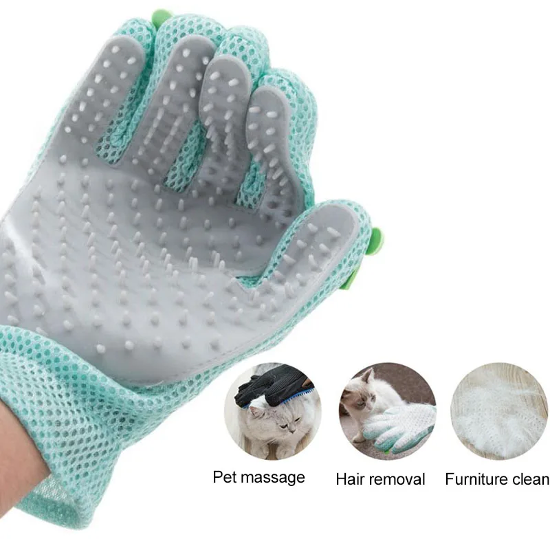 Силиконовая перчатка для удаления шерсти домашних животных груминга кошек и
