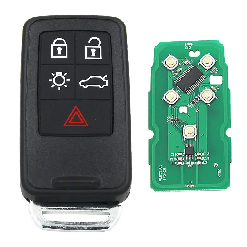 5 шт. кнопочный дистанционный ключ с чипом PCF7945/433 92 МГц для volvo XC60/S80/V60 Ключ от
