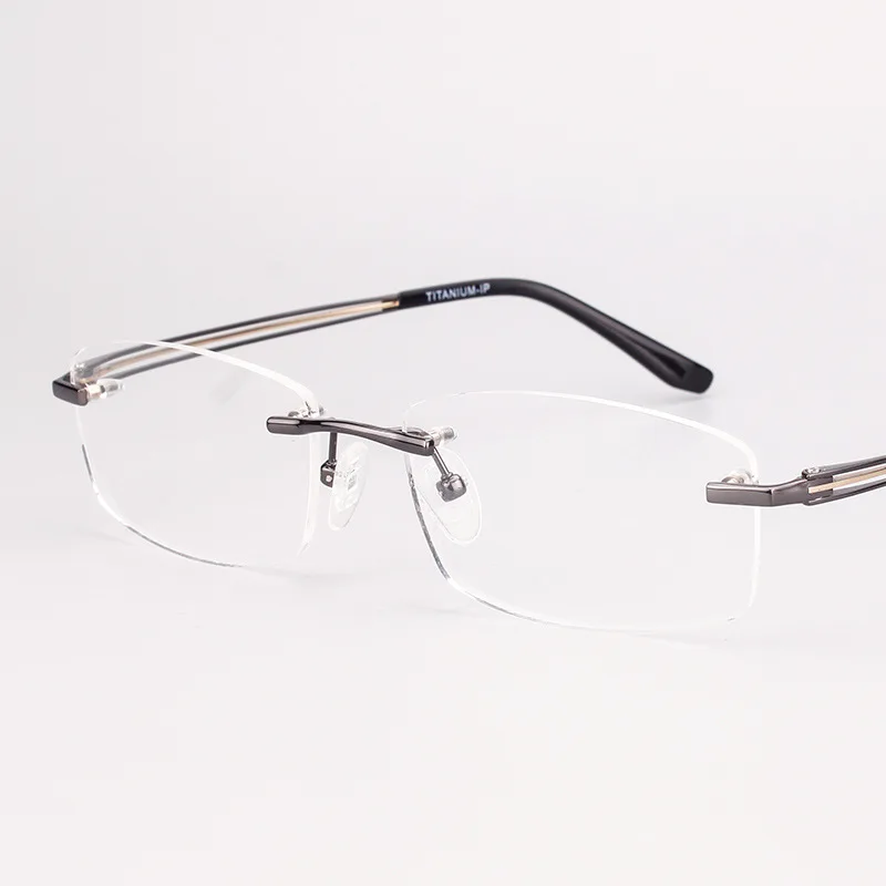 Титановые очки без оправы оправа для мужчин сверхлегкие квадратные по рецепту Wo