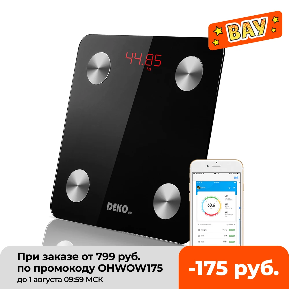 

DEKO Body Fat Scale Smart Bluetooth Bathroom Weight Scale Health Monitoring Wireless Digital BMI Body Composition Analyzer