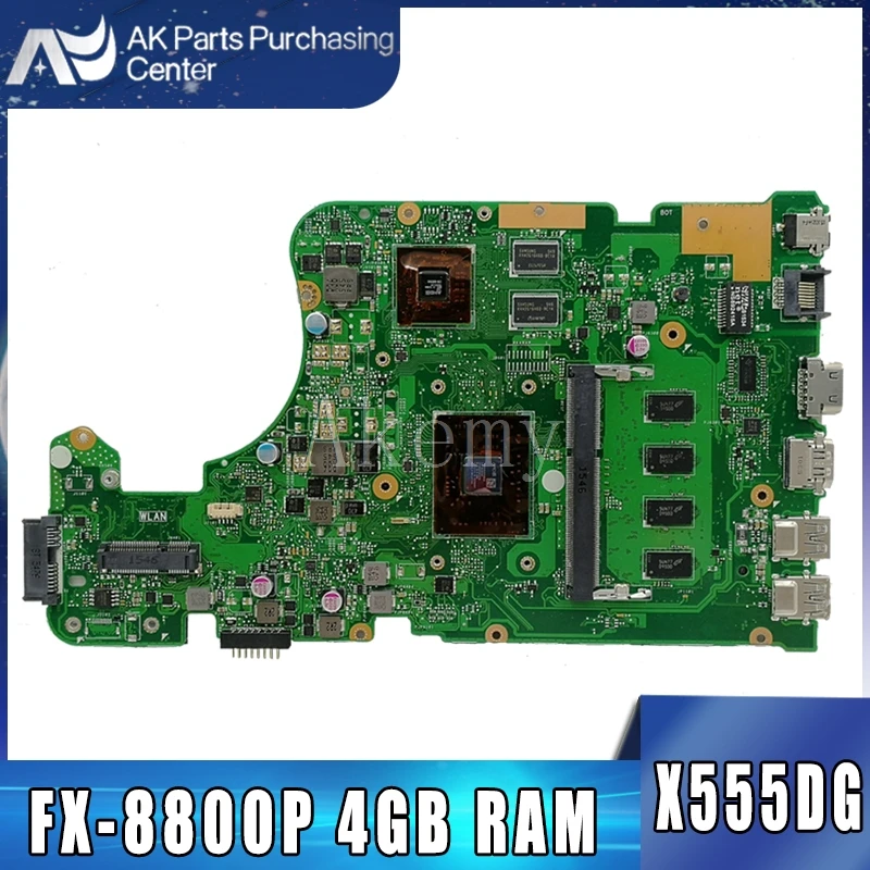 

Akemy For Asus X555YI X555D A555D X555Y X555DG Laotop Mainboard X555DG Motherboard with FX-8800P 4GB RAM