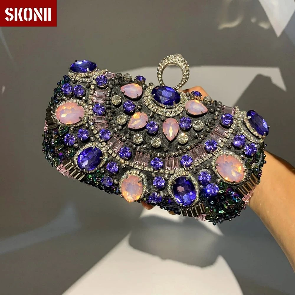 

OLN Womens Sparkly Rhinestone Sequin Glitter bag Clutch Evening Handbag Shoulder Bags Purse for Wedding Party Prom