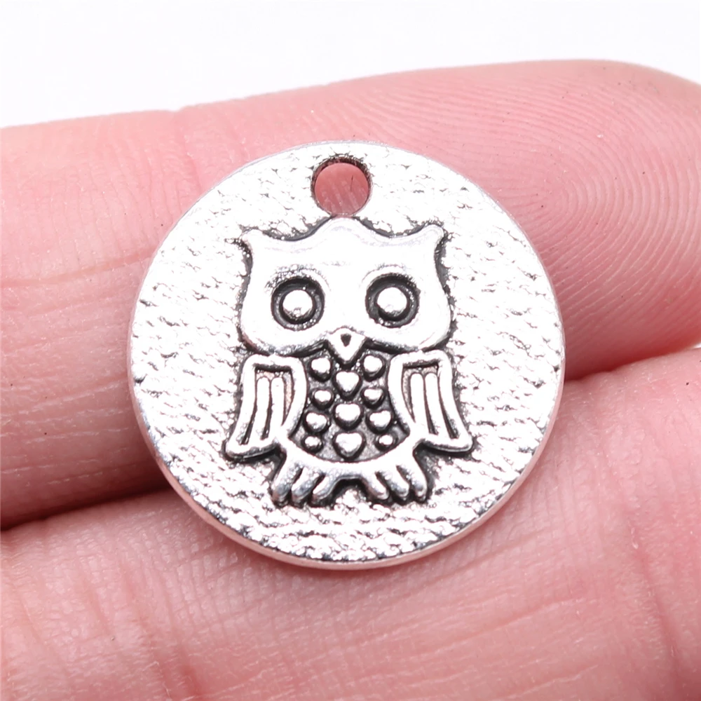 

5pcs 20x20mm Owl Charms For Jewelry Making Antique Silver Plated Charm Pendant Jewelry Accessories