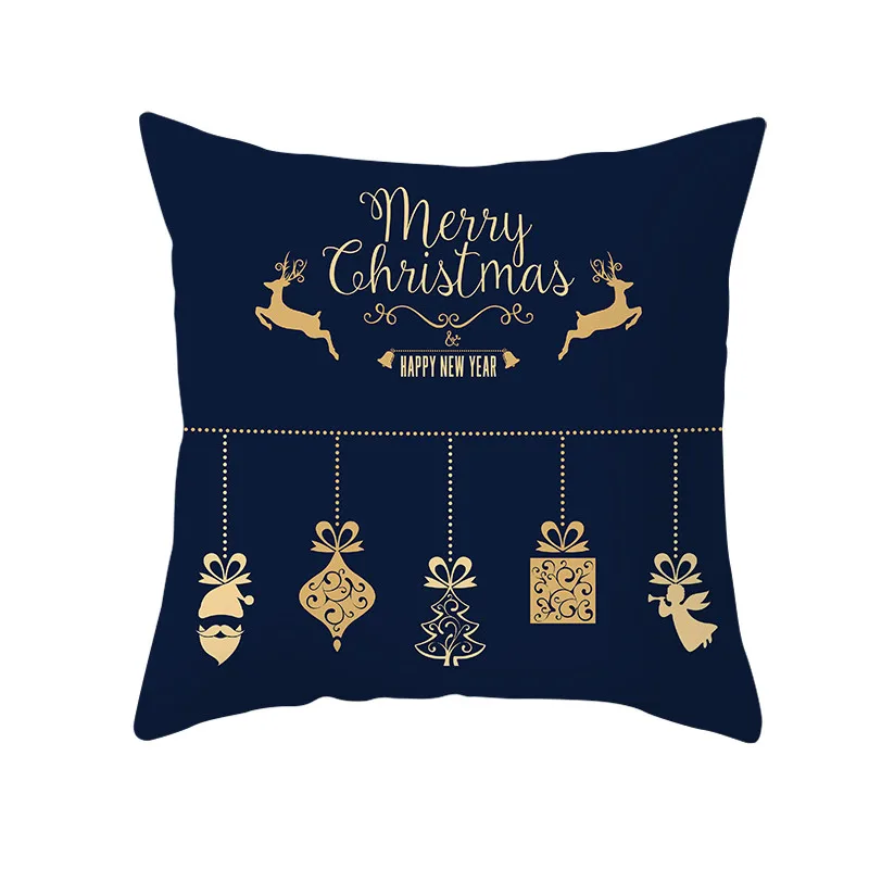 Рождественская елка подарок наволочка из полиэстера с принтом собаки оленя