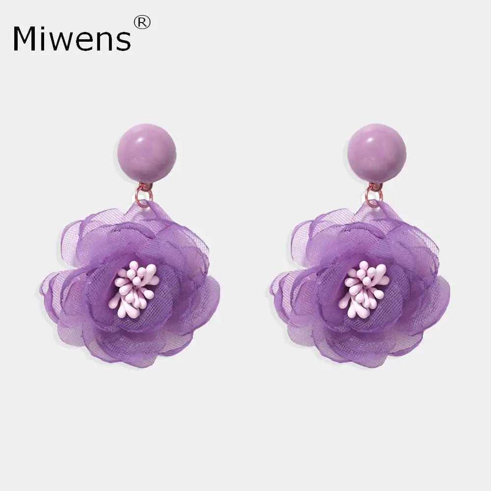 Уникальные марлевые Цветочные висячие серьги Miwens для женщин богемные этнические
