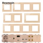 Роскошный Золотой модуль, функциональная часть, настенный выключатель света, розетка питания, стеклянная панель, рамка, сделай сам, Бесплатная комбинированная розетка