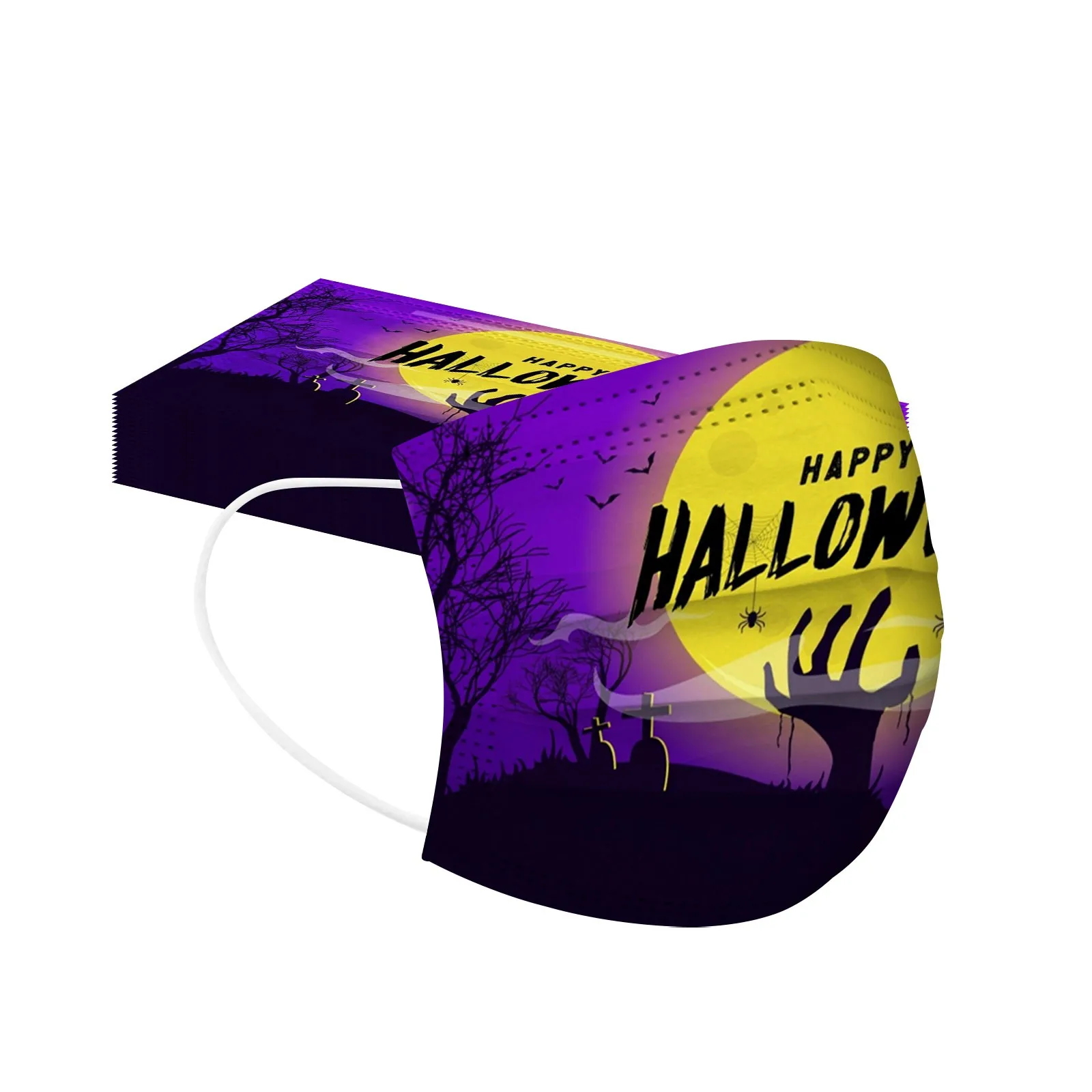 Одноразовая детская маска защитные маски для лица с ужасным принтом маскарадные