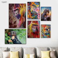 colorful monkey oil painting on canvas modern animals decorative posters and print wall hanging pictures for home decoration