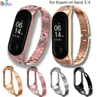 Сменный ремешок для смарт-часов XIaomi MiBand 6543, ремешок из нержавеющей стали, металлический корпус