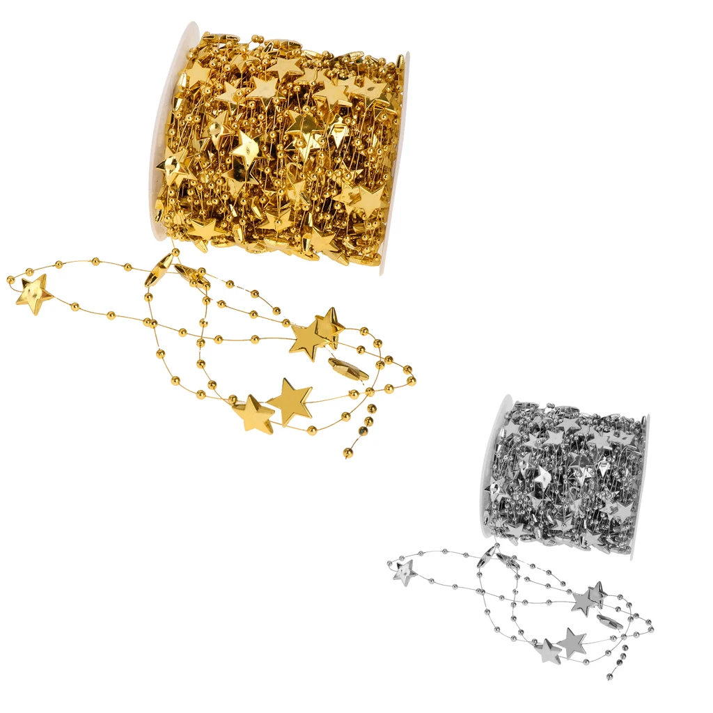 

98ft Star String Bead Garlands Chain Crafts Strands for Curtain Festival Wedding Home Decoration