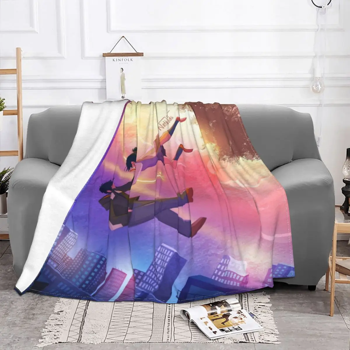 

Весенне-осеннее фланелевое одеяло Comet Your Name, воздухопроницаемое теплое одеяло в стиле аниме, одеяло для дома и путешествий