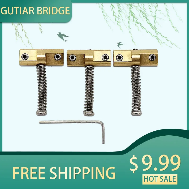 

3pcs Brass Guitar Bridge Compensated Saddles for Tele Telecaster Guitar Replacement Part