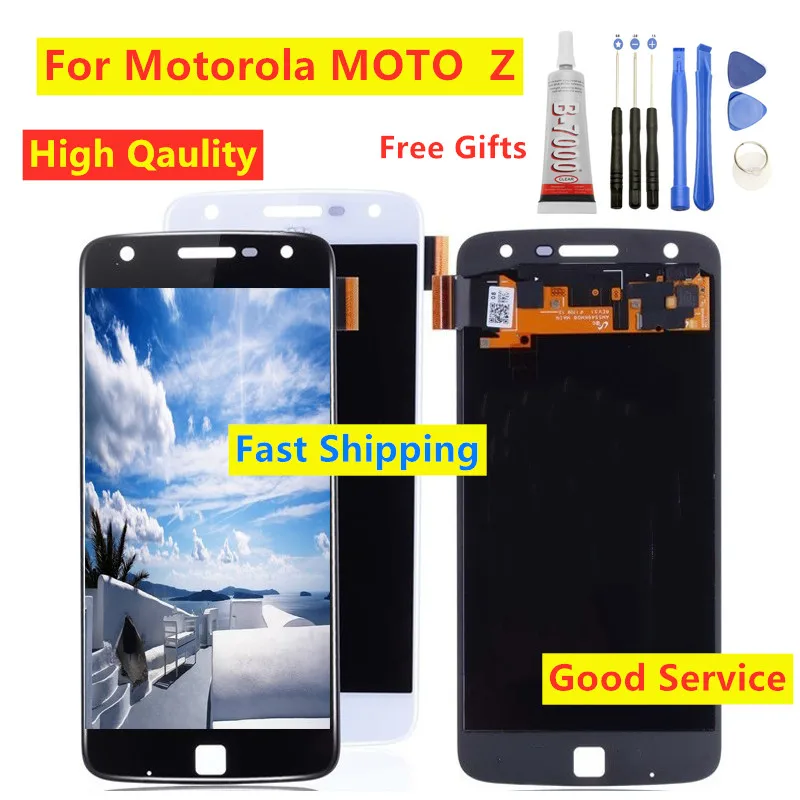 ЖК дисплей для Motorola Moto Z Droid Xt1650 01 03 сенсорный стеклянный экран дигитайзер в сборе