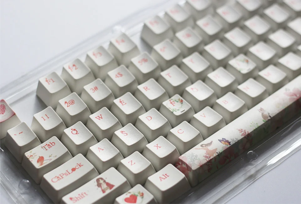 Мультяшная Кепка 104 клавиш PBT с подсветкой, колпачки для ключей Cherry Mx, колпачки для ключей с клавишами, съемник для механической клавиатуры