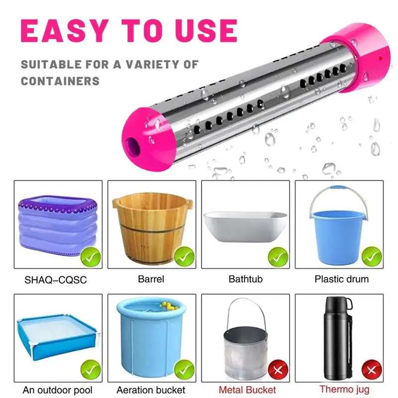 

1500W Pool Heater Electric Water Heater Water Heating Rods For Inflatable Pool Swimming Pool Bathtub Fast Boiling Water Tool