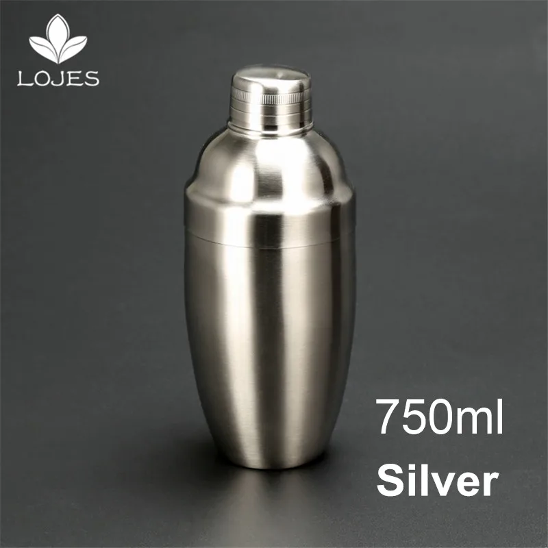 750ml silver Горячая Распродажа, барная посуда, шейкер для коктейлей, Делюкс, 550 мл, нержавеющая сталь, бар, вино, Мартини, напиток, миксер, вечерние, бармен, инструмент - Цвет: 750ml silver