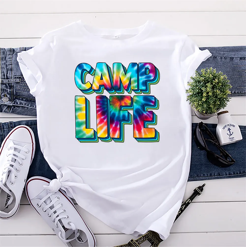 

Женские футболки, модная женская футболка из хлопка, футболка большого размера с коротким рукавом и круглым вырезом, Повседневная футболка,...