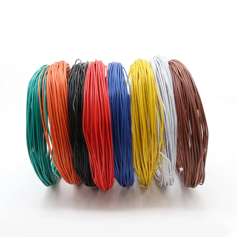 

2M UL1007 PVC Tinned Copper Single Core Wire Cable Line 14/16/18/20/22/24/26 AWG White/Black/Red/Yellow/Green/Blue/Brown/Orange