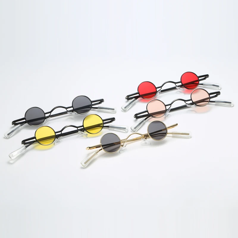 Солнцезащитные очки круглой формы UV400 для мужчин и женщин миниатюрные винтажные