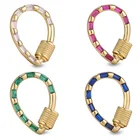 Застежка для изготовления ювелирных изделий ручной работы с фианитами, спиральные винтовые застежки для DIY, роскошное ожерелье, браслет, аксессуары ручной работы