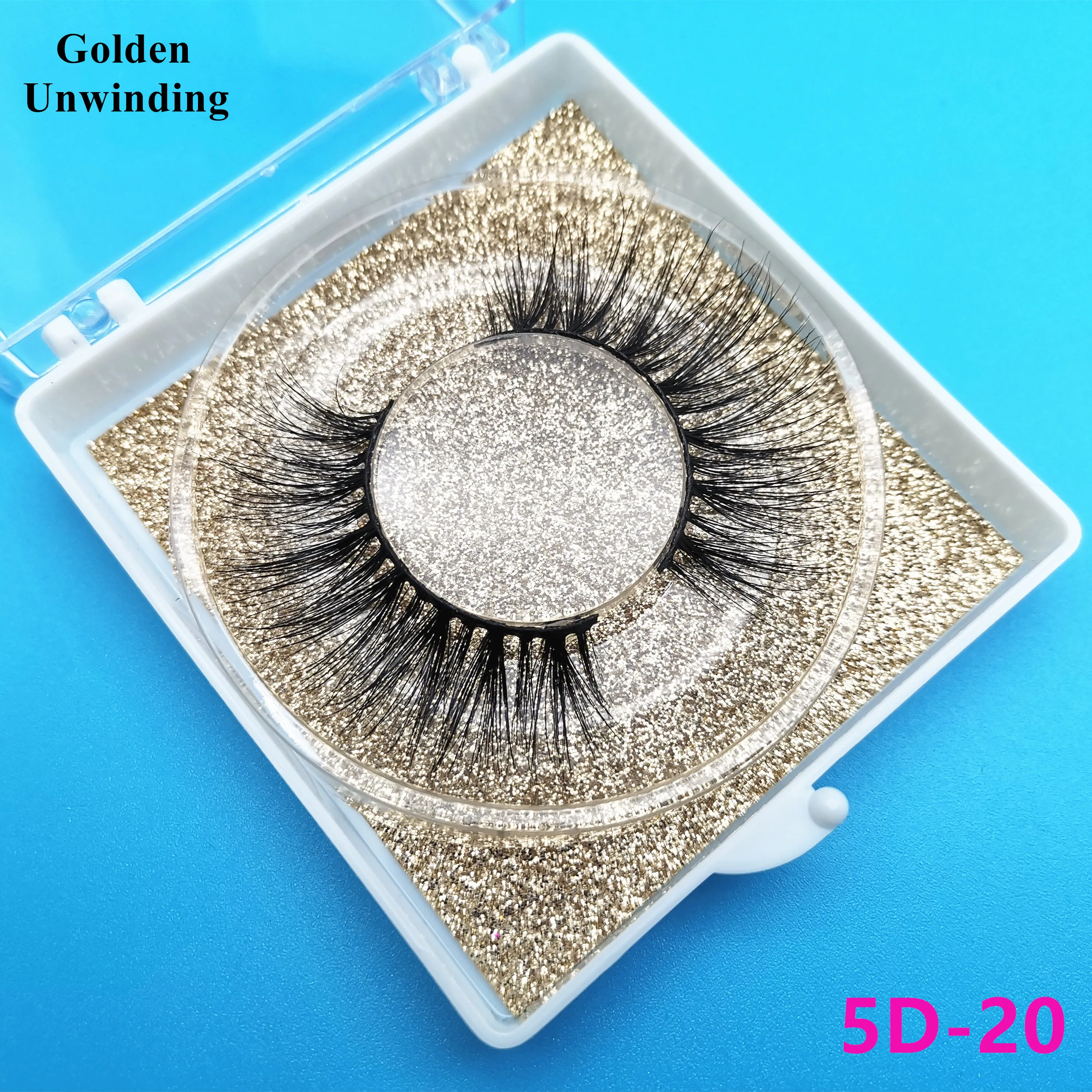 Натуральные норковые ресницы с золотым разворачиванием 5D 20 оптовая продажа