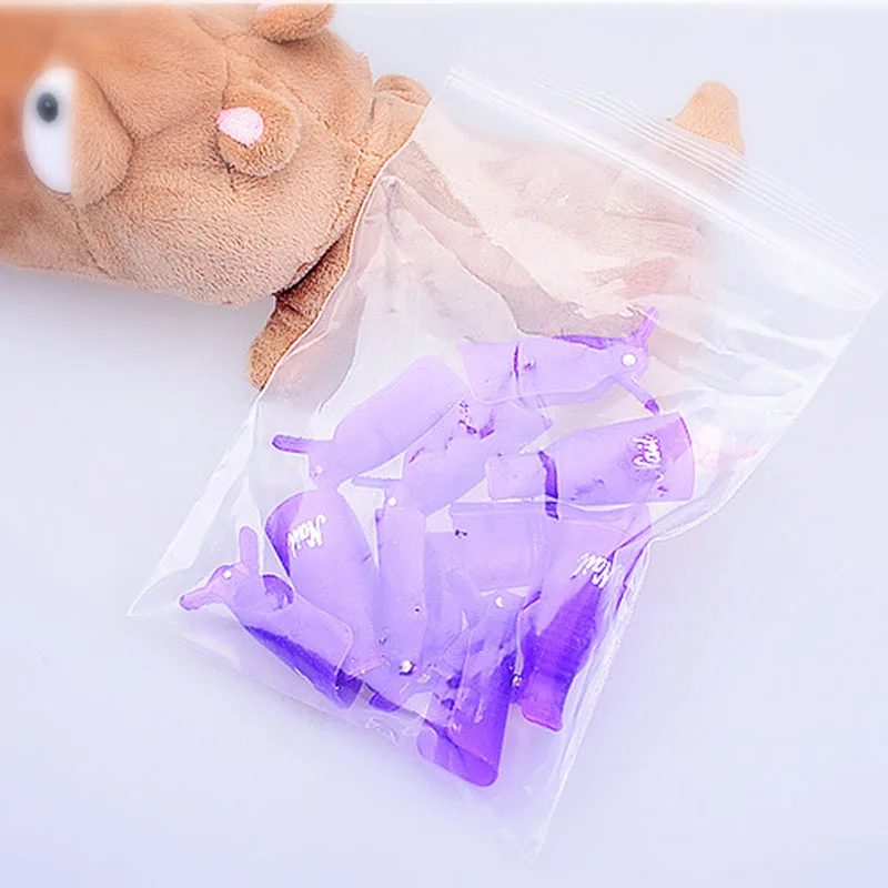 

10 Pcs Plastic Nail Polish Remover Clip Gel Remover Soak Off Cleaner Cap Clip For Removal of Varnish Manicure Tools
