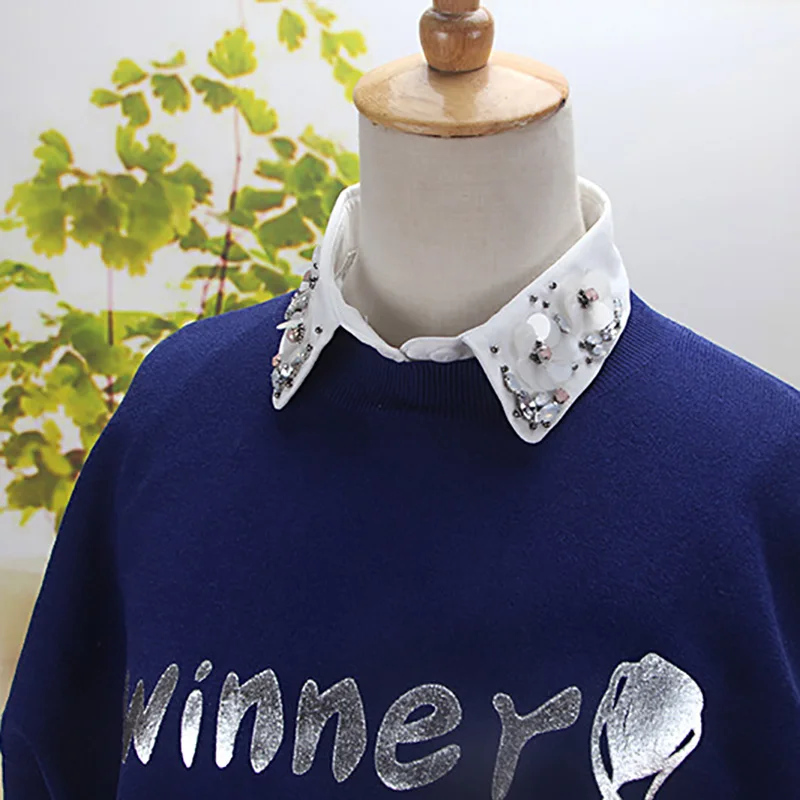 Накладной воротник со стразами для женщин аксессуары накладной с бусинами