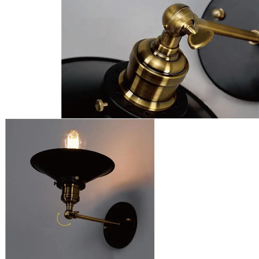 Прикроватная антикварная настенная лампа в американском стиле E27 с одной