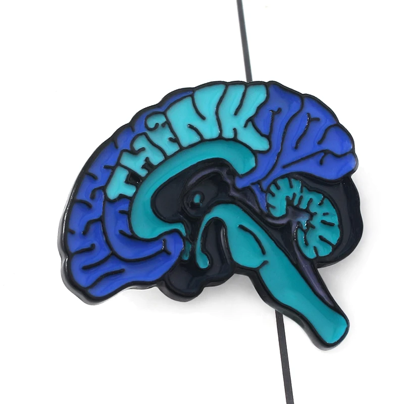 

Exaggerated Creative Cartoon Brain Brooch Brain Heart Metal Enamel Pin Men And Women Backpack Clothes Accessories